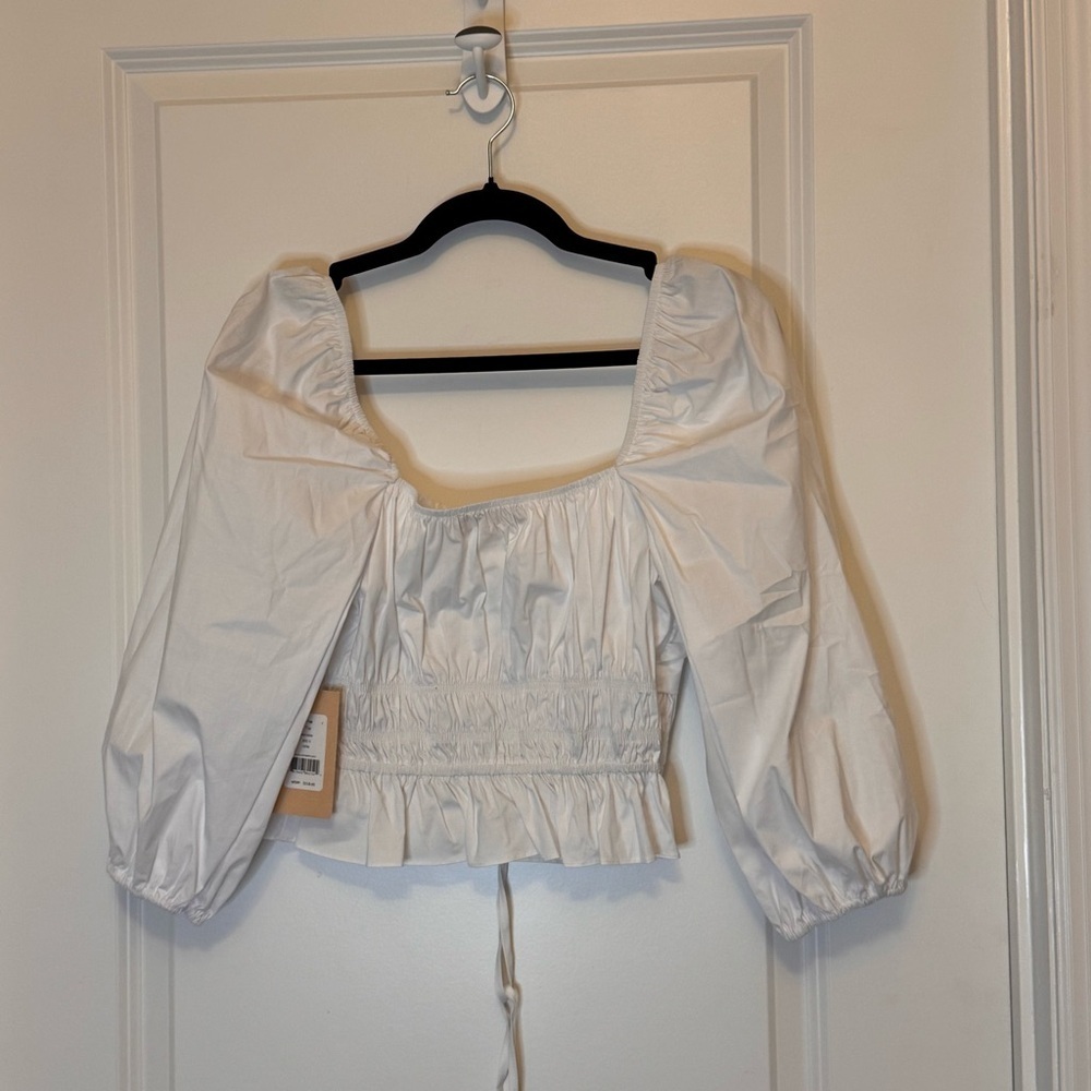 Bailey 44 Shani White Puff Sleeve Smocked Blouse - Picture 3 of 3